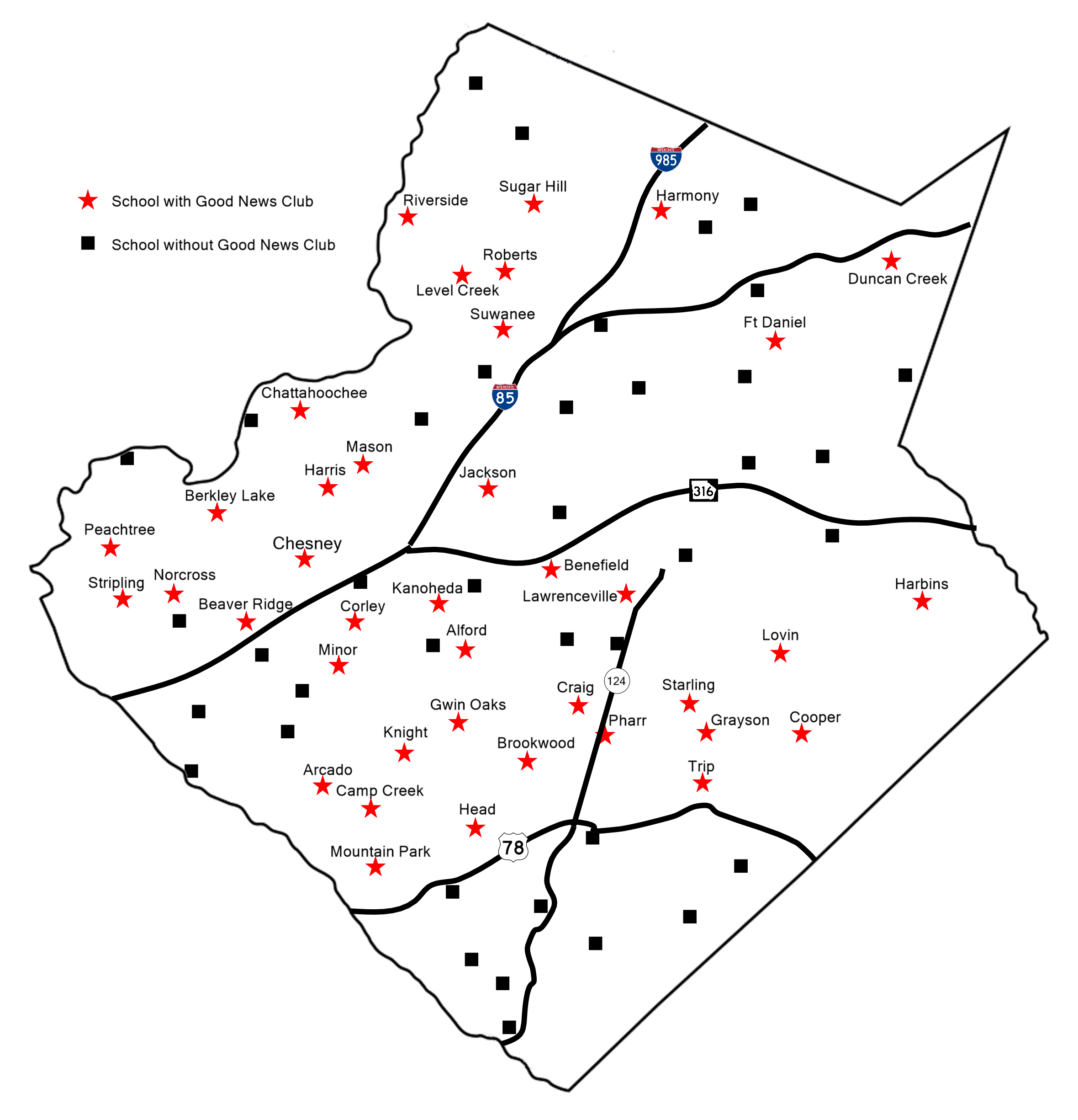 Gwinnett County Area Map